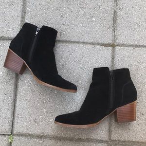 Aldo suede ankle boots with wooden heel